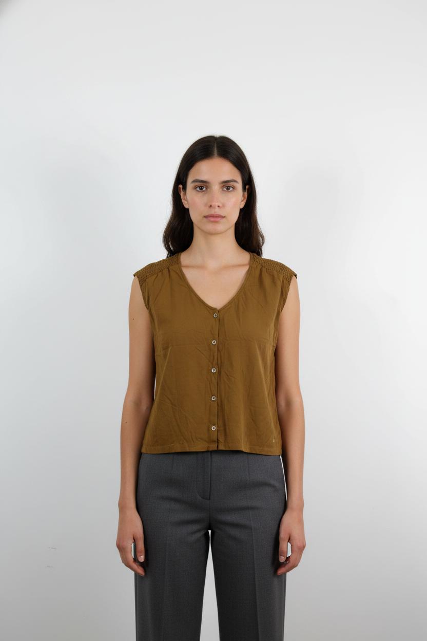 Blouse Marron - Taille S/36