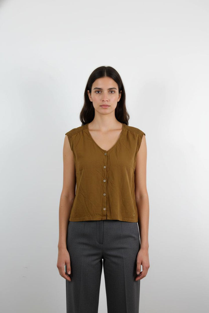 Blouse Marron - Taille S/36