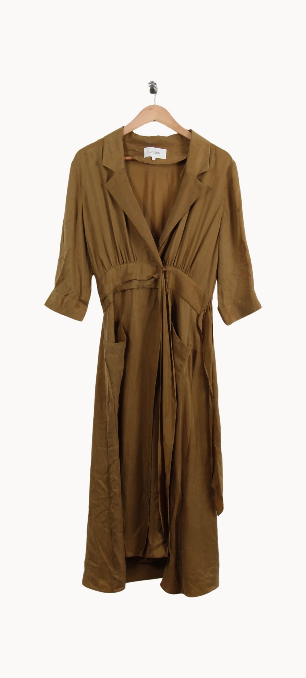 Robe Midi Beige - Taille S/36 de la marque ba&sh | PARAD54775 - Vendu par Paradigme - Image 2