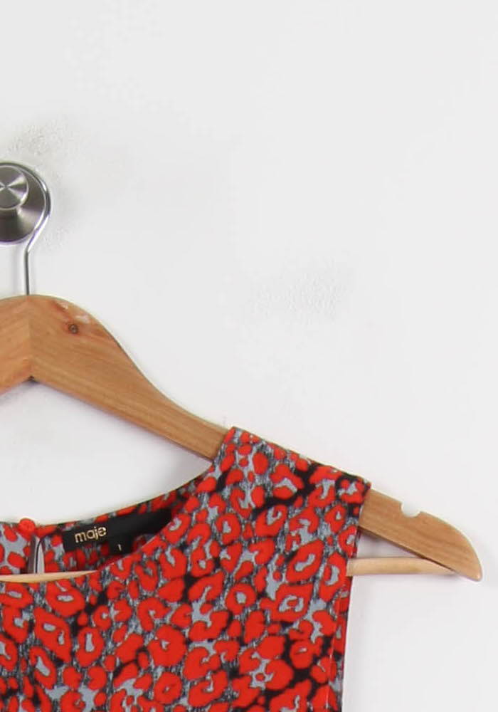 Robe Longue Rouge et Grise - Taille S/36 de la marque Maje | PARAD54778 - Vendu par Paradigme - Image 3