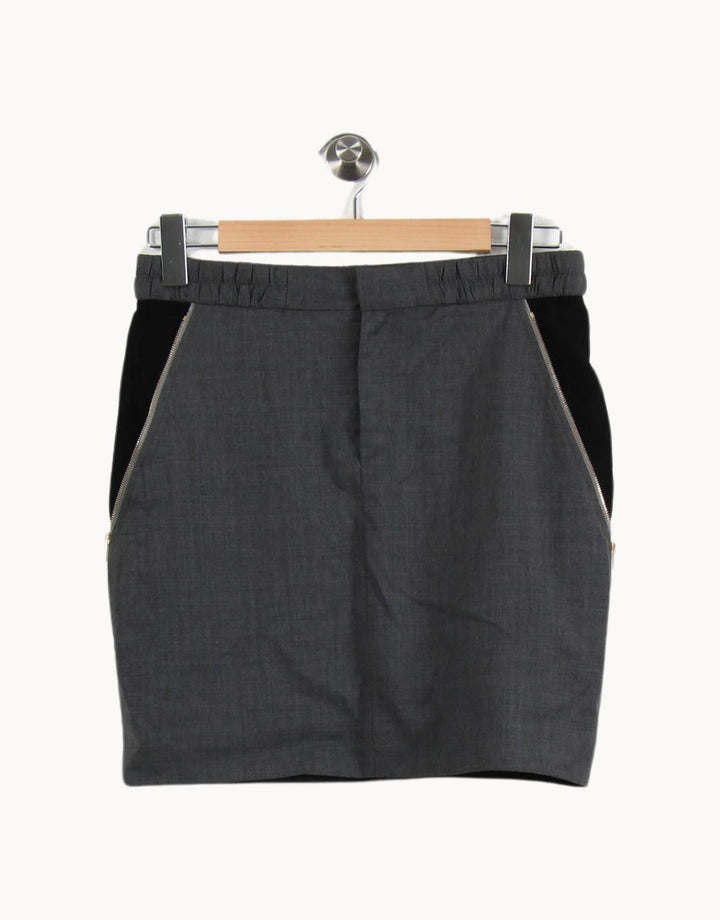 Jupe Droite Grise et Noire - Taille S/36 de la marque IKKS | PARAD54801 - Vendu par Paradigme - Image 4