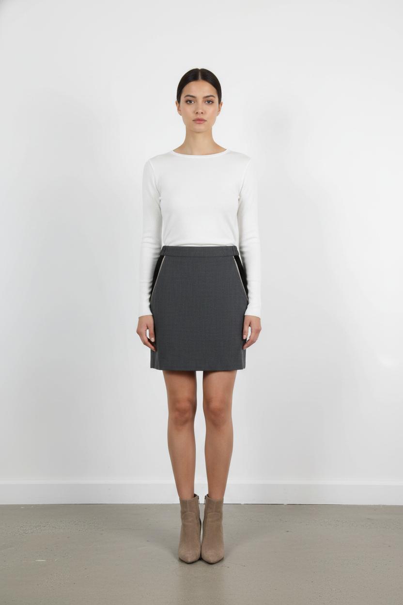 Jupe Droite Grise et Noire - Taille S/36