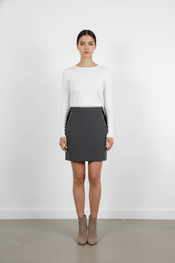 Jupe Droite Grise et Noire - Taille S/36