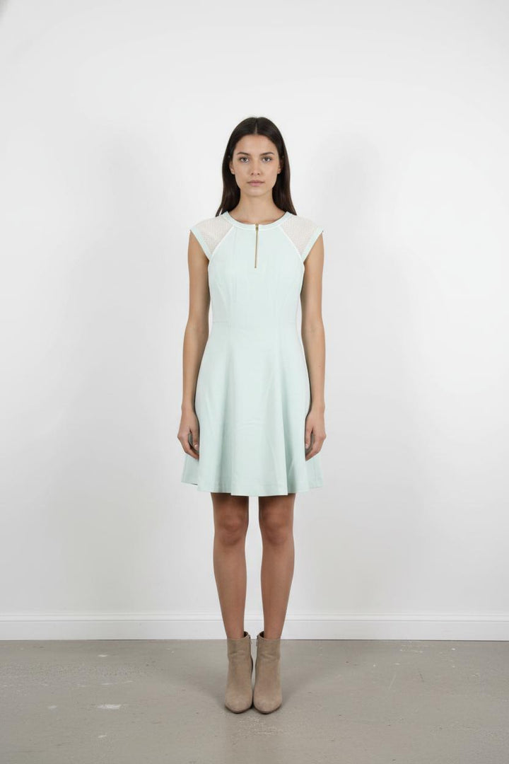Robe Patineuse Vert Clair et Blanc - Taille S/36