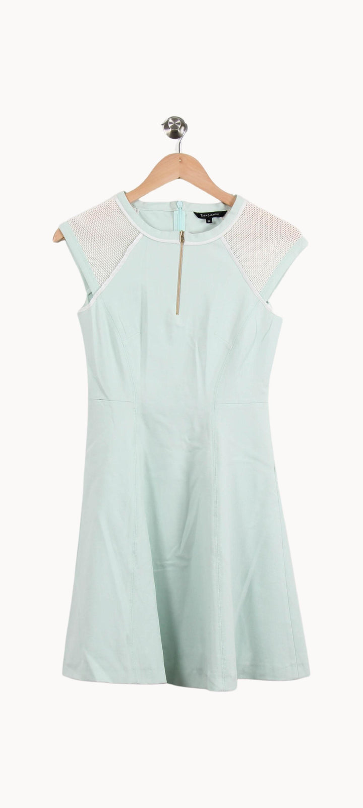Robe Patineuse Vert Clair et Blanc - Taille S/36 de la marque Tara Jarmon | PARAD54804 - Vendu par Paradigme - Image 2