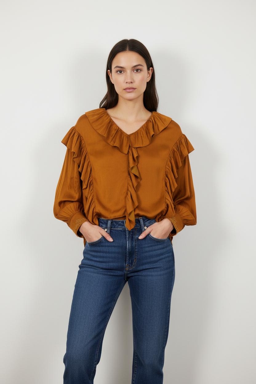 Blouse Orange - Taille S/36