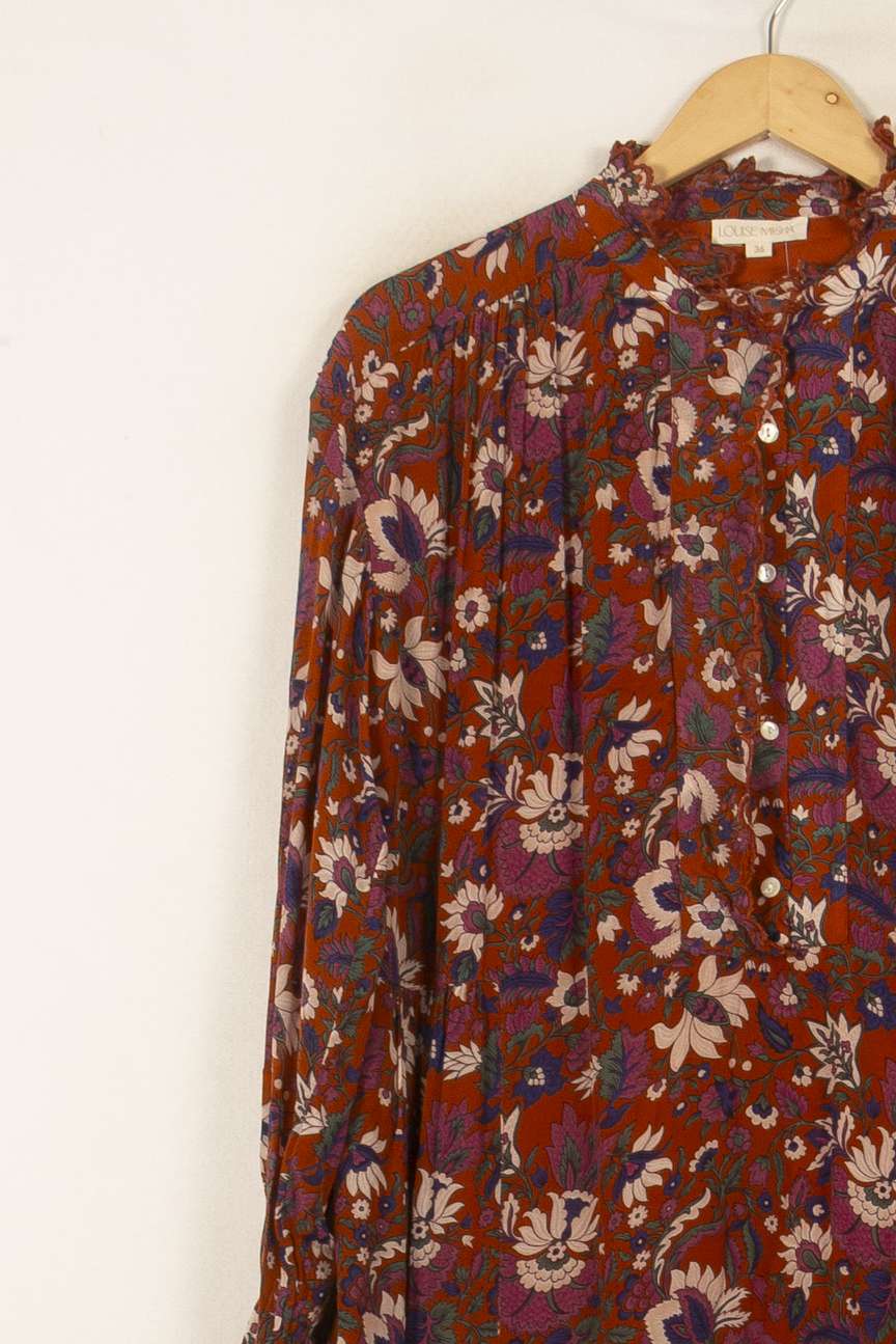 Robe Courte Marron et Rouge - Taille S/36 de la marque Louise Misha | PARAD54858 - Vendu par Paradigme - Image 3