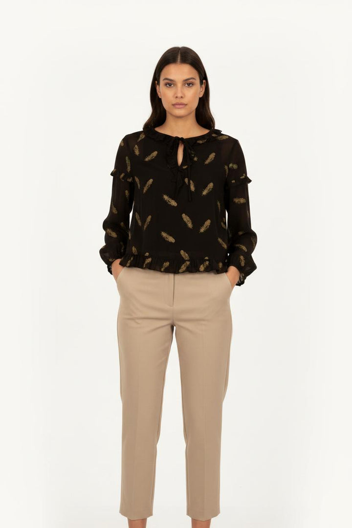 Blouse Noire et Dorée - Taille XS/34