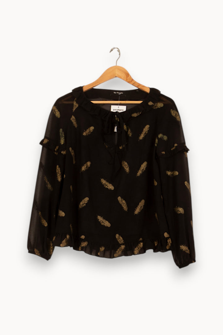 Blouse Noire et Dorée - Taille XS/34 de la marque The Kooples | PARAD54902 - Vendu par Paradigme - Image 2
