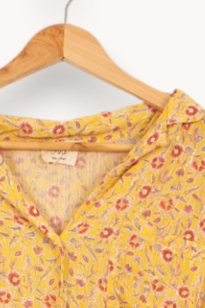 Blouse Jaune à Fleurs - Taille S/36 de la marque Orta | PARAD54914 - Vendu par Paradigme - Image 3