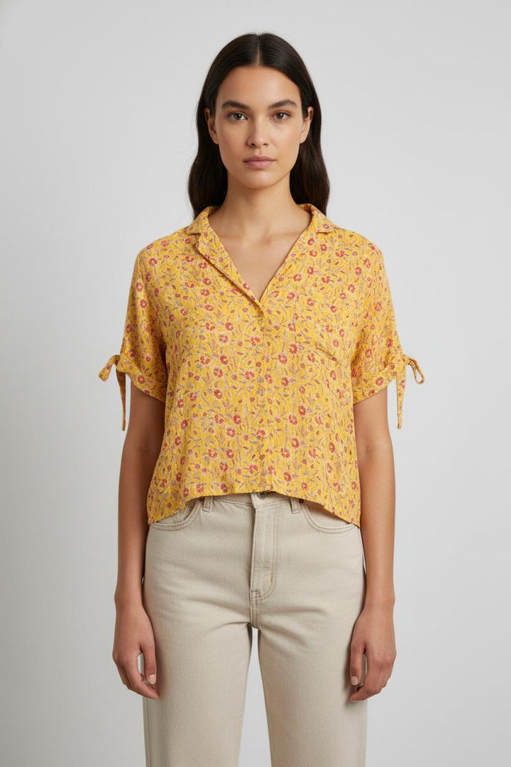 Blouse Jaune à Fleurs - Taille S/36