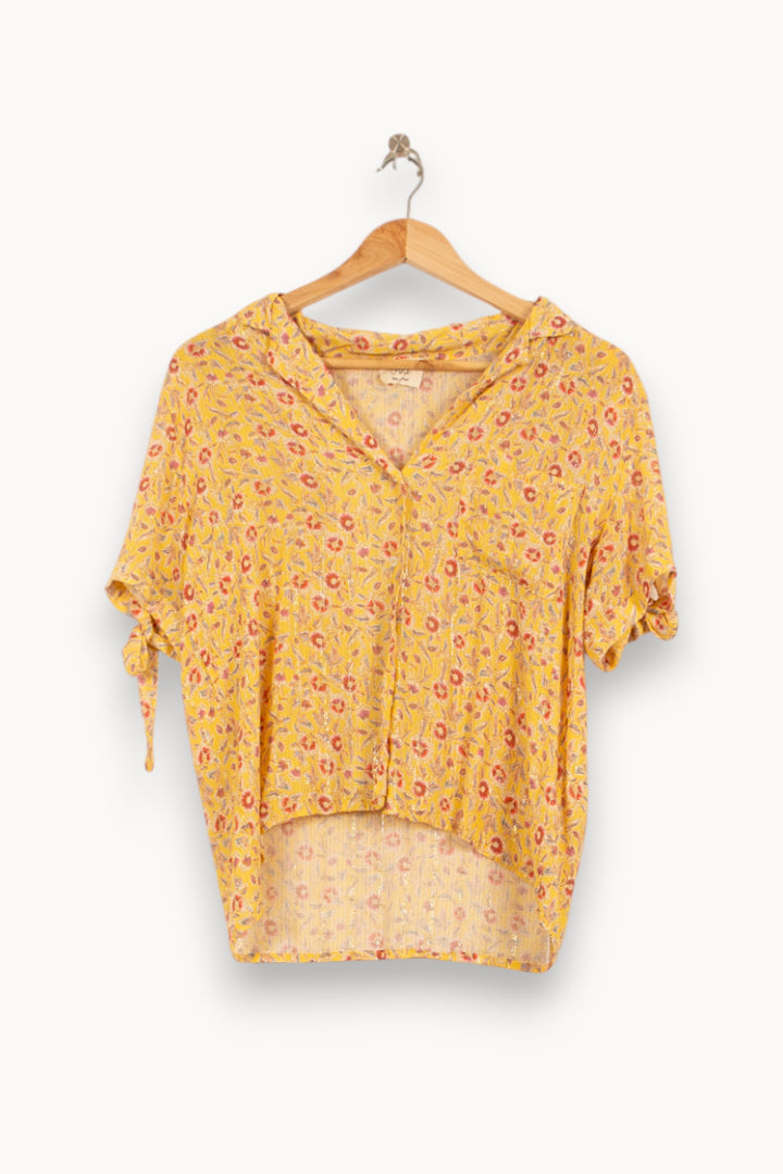 Blouse Jaune à Fleurs - Taille S/36 de la marque Orta | PARAD54914 - Vendu par Paradigme - Image 2