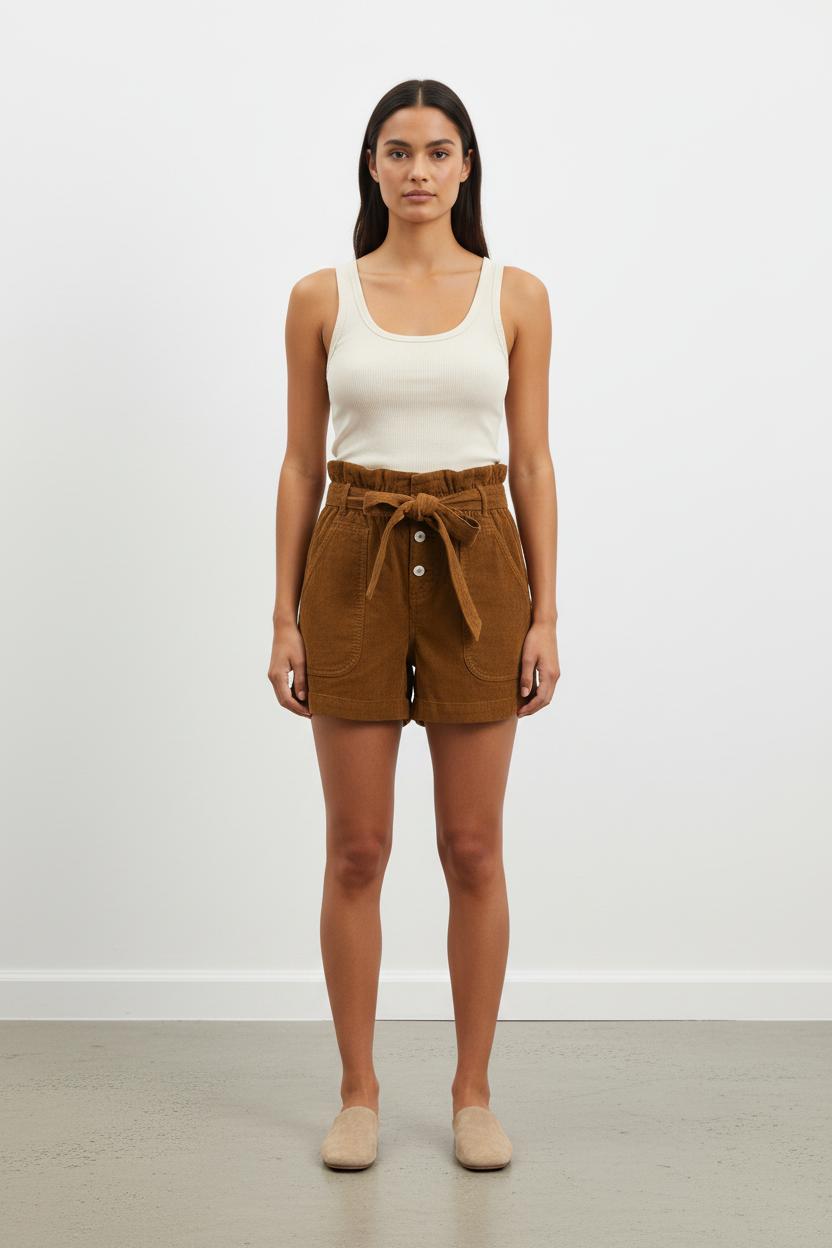 Short Taille Haute Marron - Taille S/36