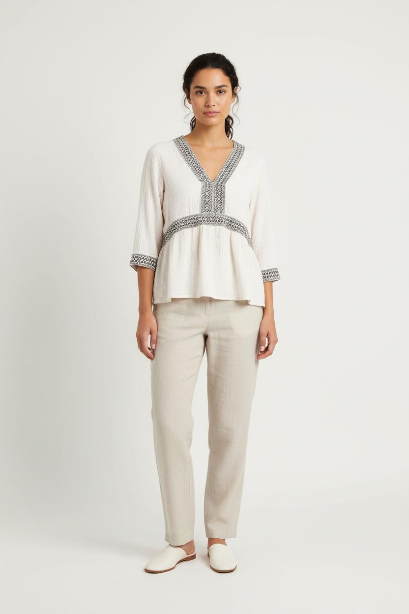 Blouse Blanche et Noire - Taille S/36 de la marque Orta | PARAD54923 - Vendu par Paradigme - Image 1
