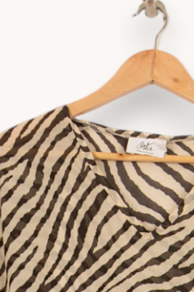 Blouse Noire et Beige - Taille S/36 de la marque Orta | PARAD54924 - Vendu par Paradigme - Image 3