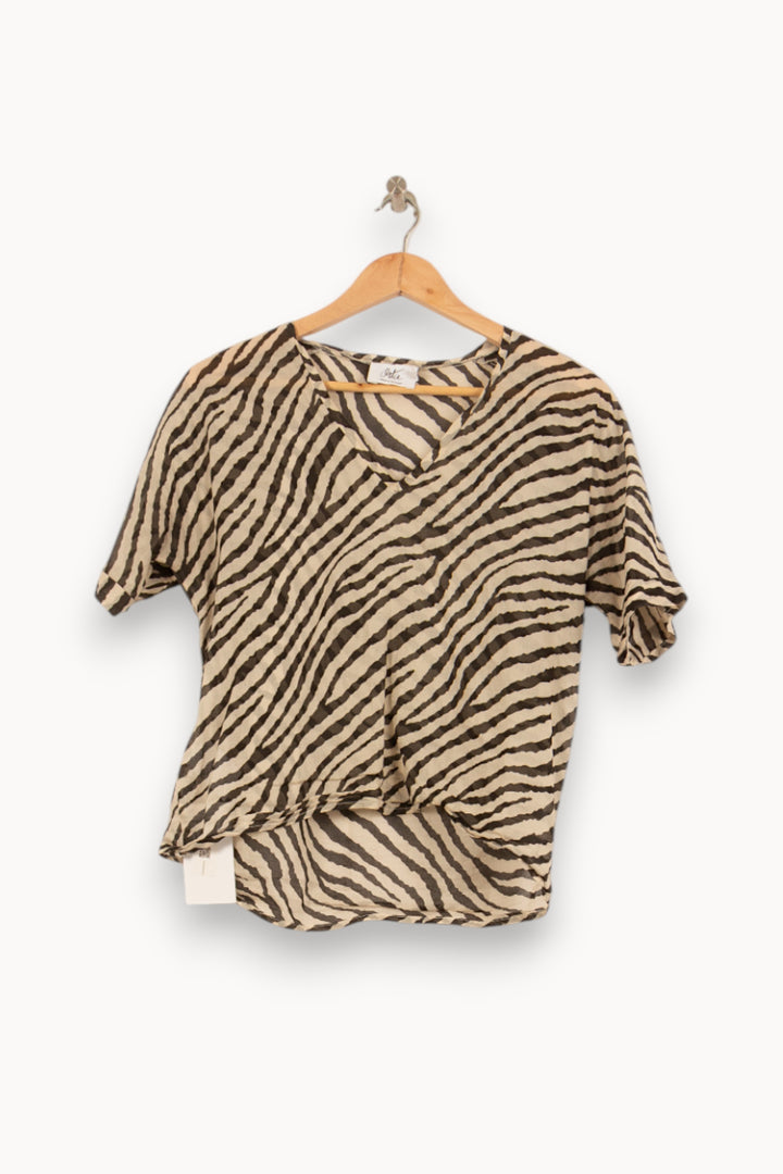 Blouse Noire et Beige - Taille S/36 de la marque Orta | PARAD54924 - Vendu par Paradigme - Image 2