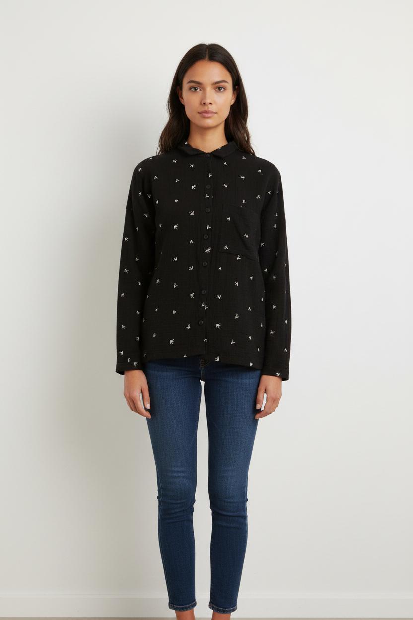Chemise Noire et Blanche - Taille S/36