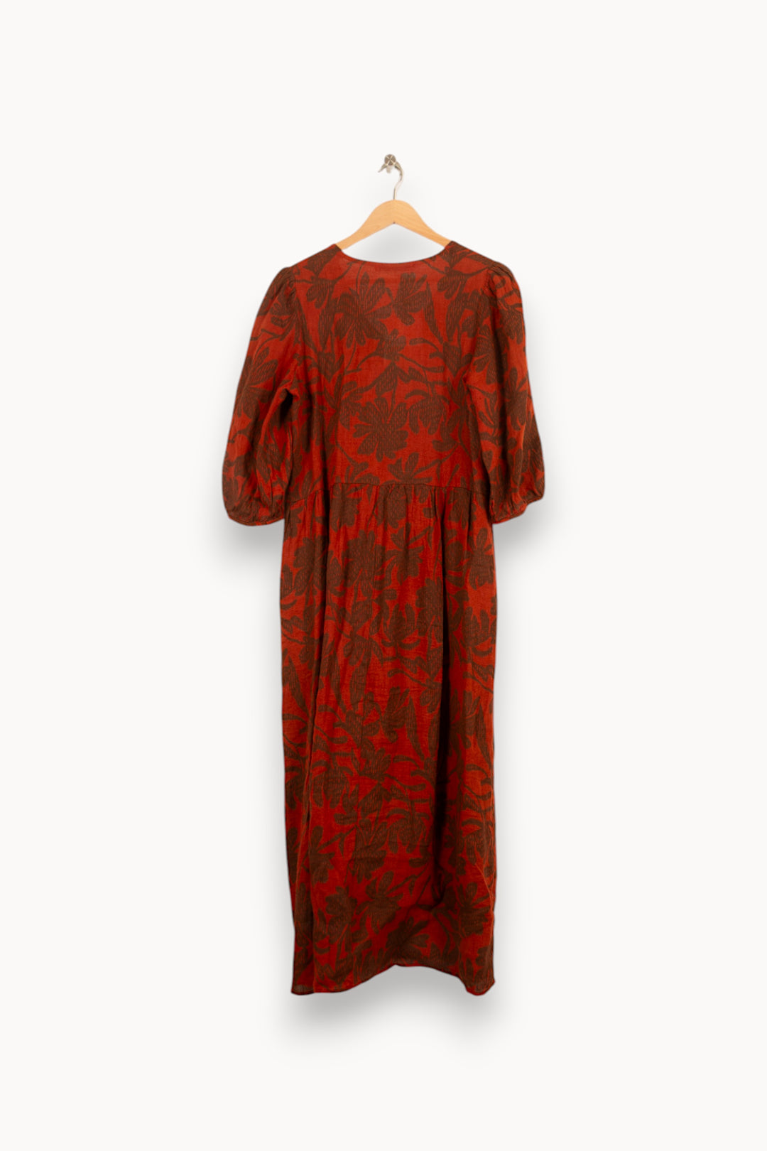 Robe Longue Orange et Marron - Taille M/38 de la marque La Fée Maraboutée | PARAD54943 - Vendu par Paradigme - Image 4