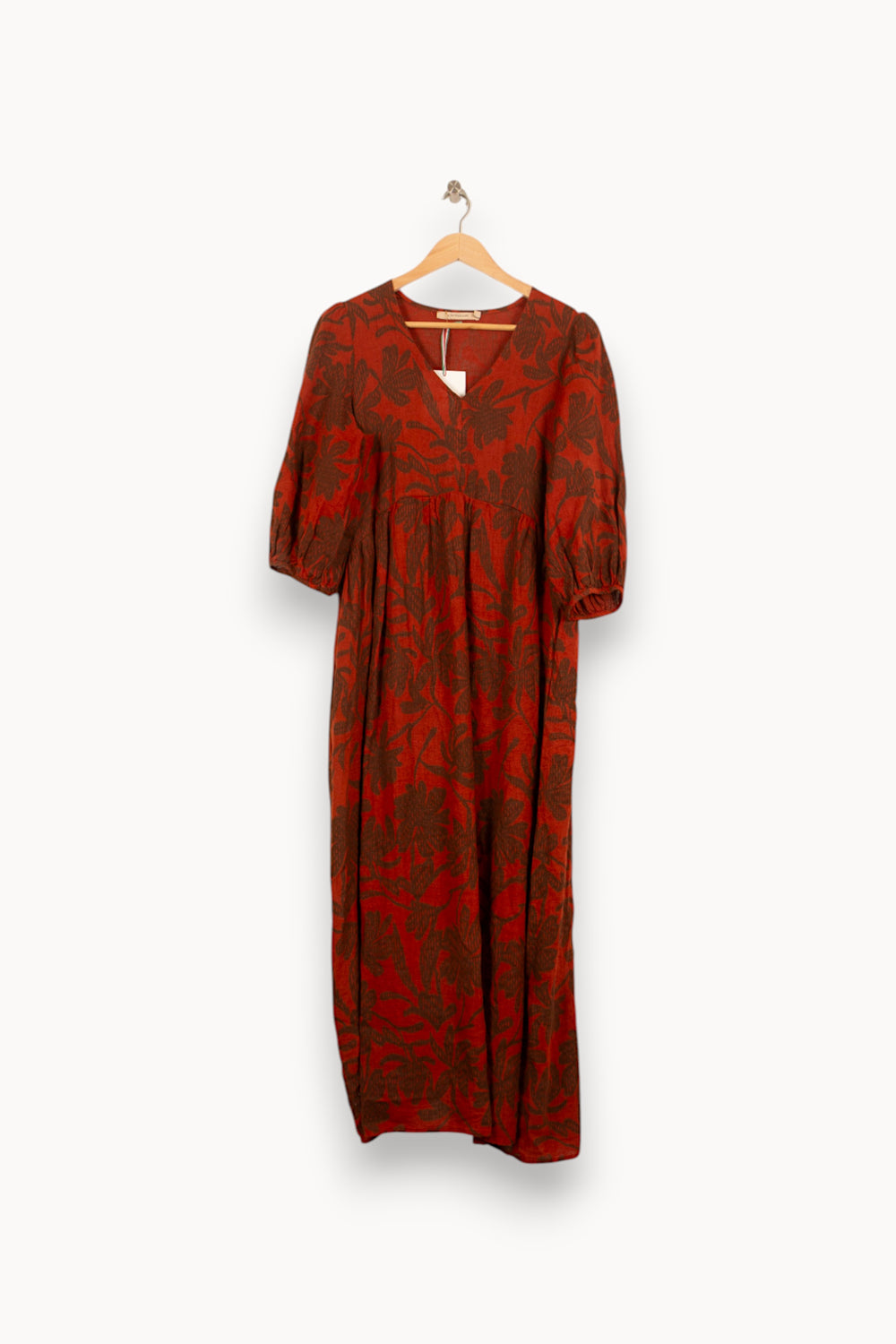 Robe Longue Orange et Marron - Taille M/38 de la marque La Fée Maraboutée | PARAD54943 - Vendu par Paradigme - Image 2