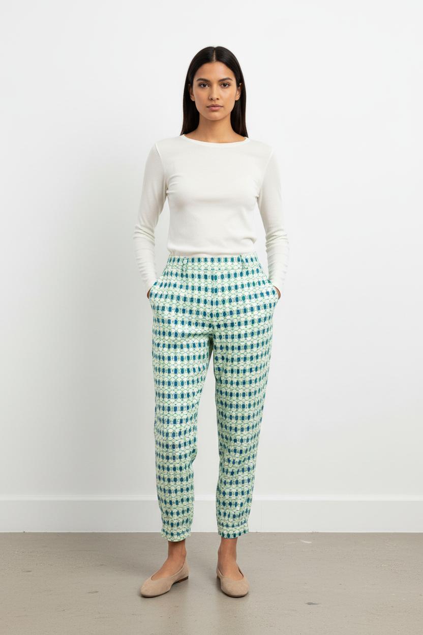 Pantalon Blanc et Bleu - Taille L/40