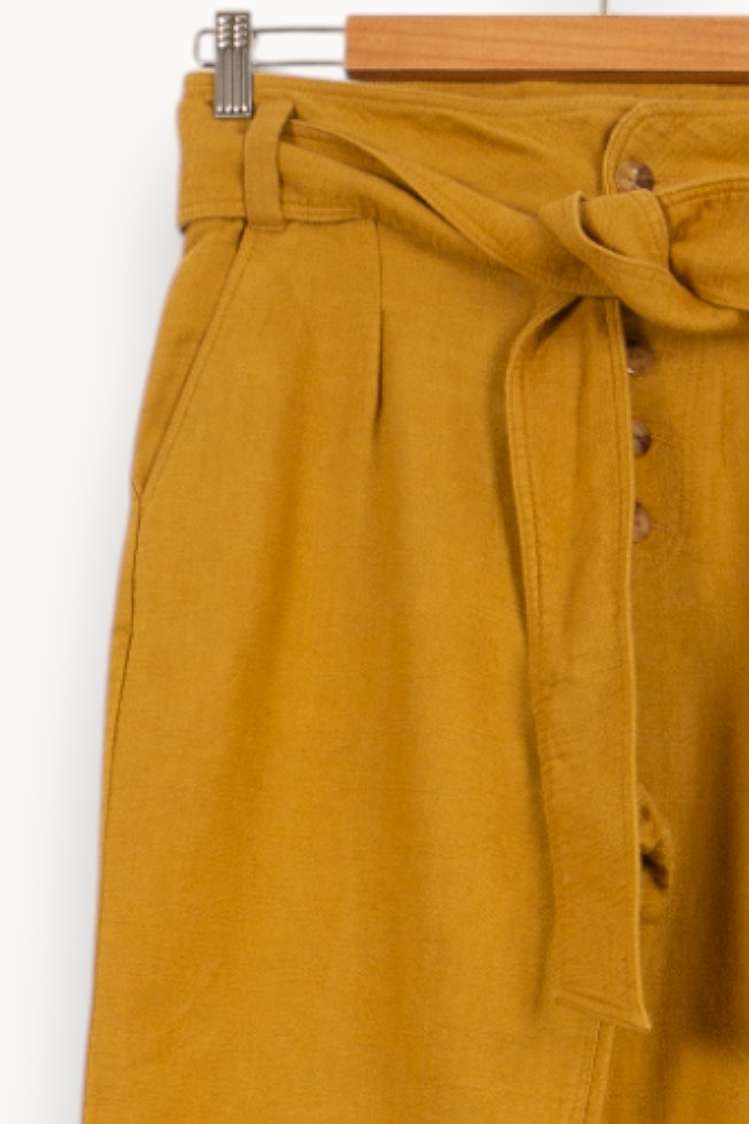 Pantalon Taille Haute Jaune - Taille S/36 de la marque Sézane | PARAD54966 - Vendu par Paradigme - Image 3