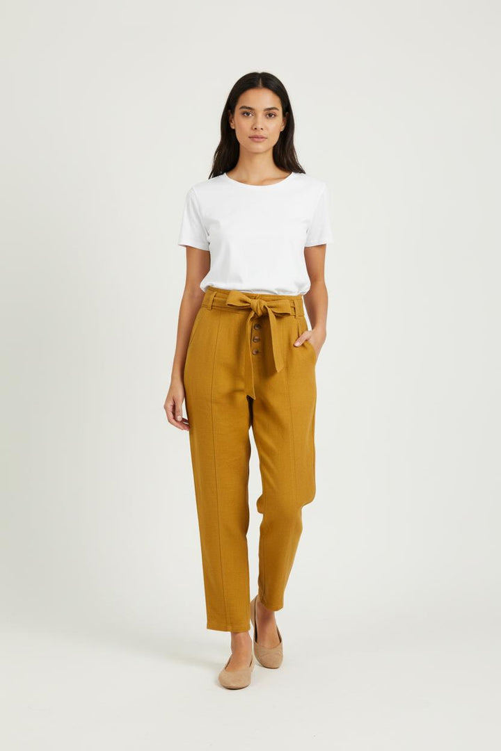 Pantalon Taille Haute Jaune - Taille S/36