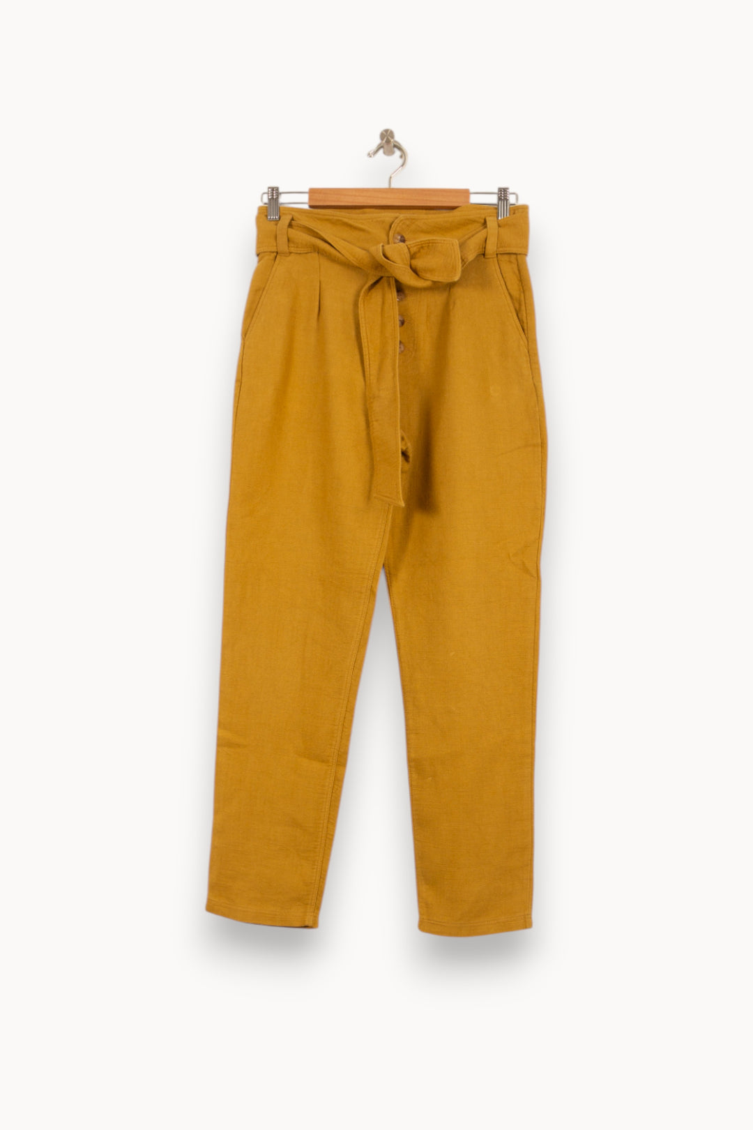 Pantalon Taille Haute Jaune - Taille S/36 de la marque Sézane | PARAD54966 - Vendu par Paradigme - Image 2