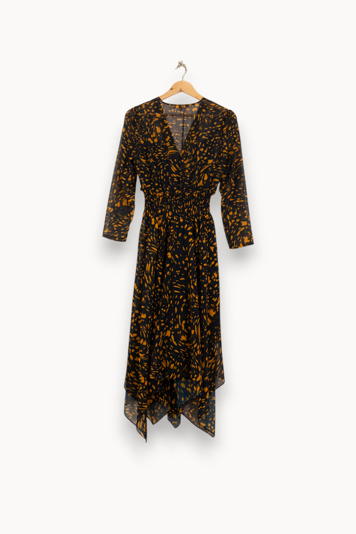 Robe Longue Noire et Jaune - Taille L/40 de la marque Maje | PARAD54977 - Vendu par Paradigme - Image 4