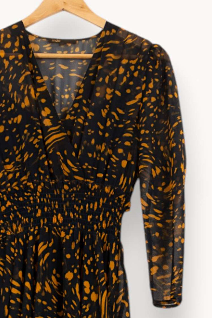 Robe Longue Noire et Jaune - Taille L/40 de la marque Maje | PARAD54977 - Vendu par Paradigme - Image 3