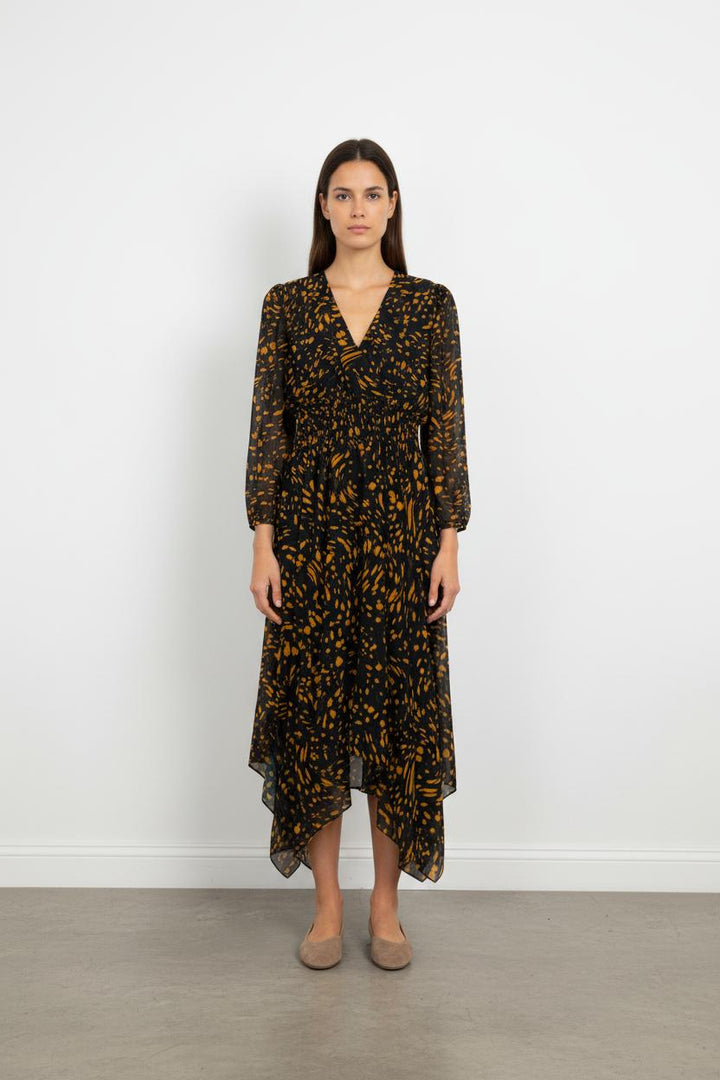 Robe Longue Noire et Jaune - Taille L/40