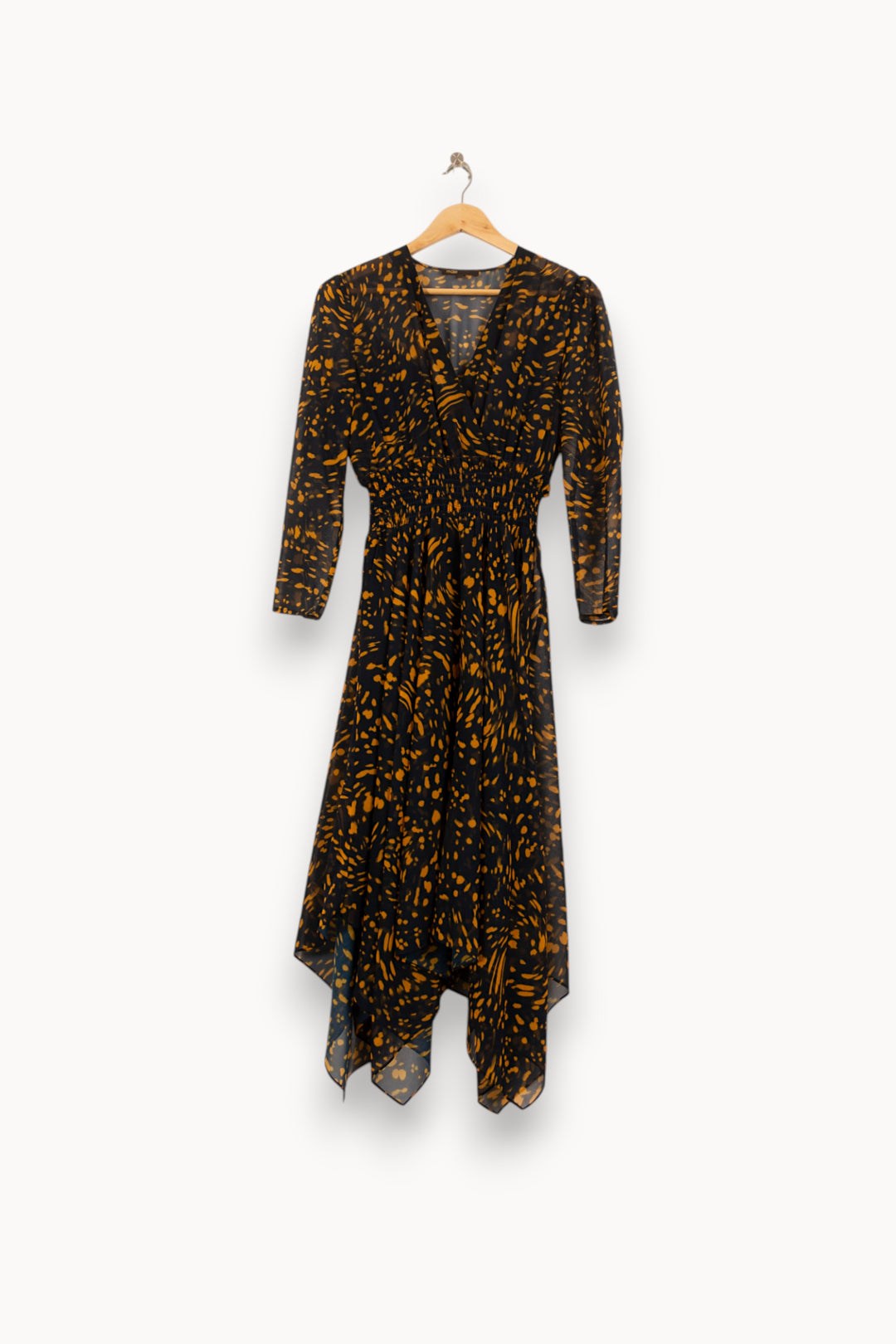 Robe Longue Noire et Jaune - Taille L/40 de la marque Maje | PARAD54977 - Vendu par Paradigme - Image 2