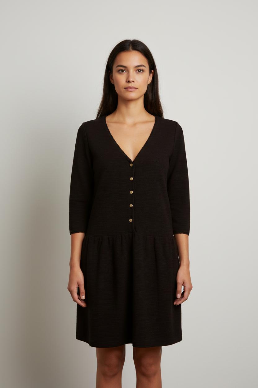 Robe Cache-Cœur Noire - Taille S/36