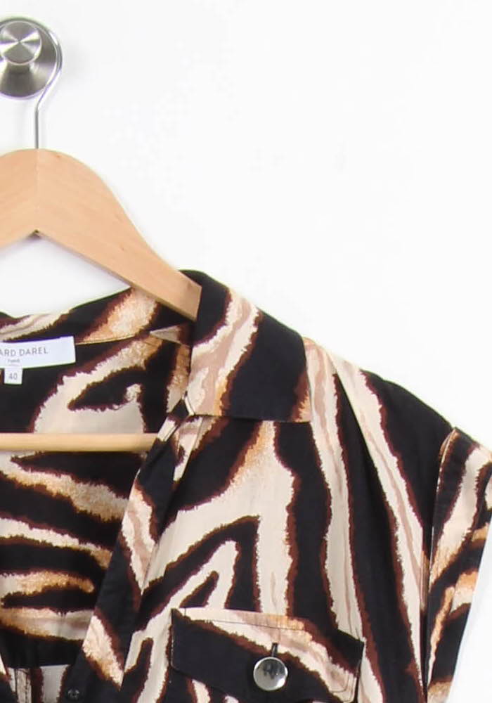Robe Chemisier Noire et Marron - Taille L/40 de la marque Gerard Darel | PARAD54988 - Vendu par Paradigme - Image 3