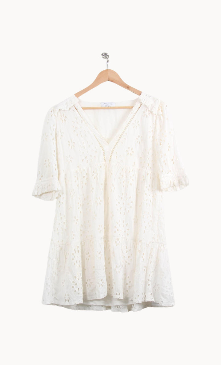 Robe Brodée Blanche - Taille M/38 de la marque Opullence | PARAD54990 - Vendu par Paradigme - Image 2