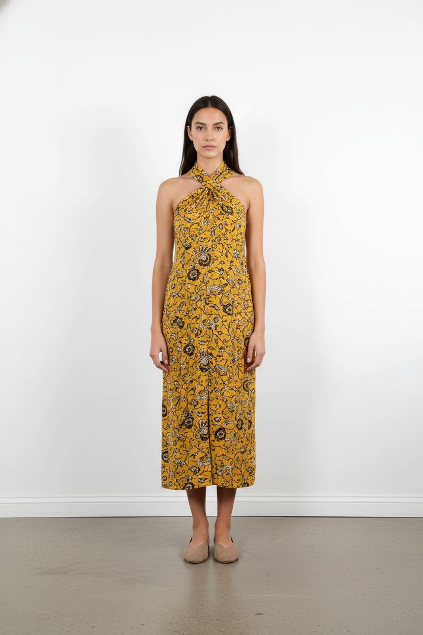 Robe Longue Jaune et Noire - Taille T.U.