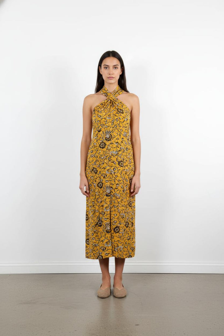 Robe Longue Jaune et Noire - Taille T.U.