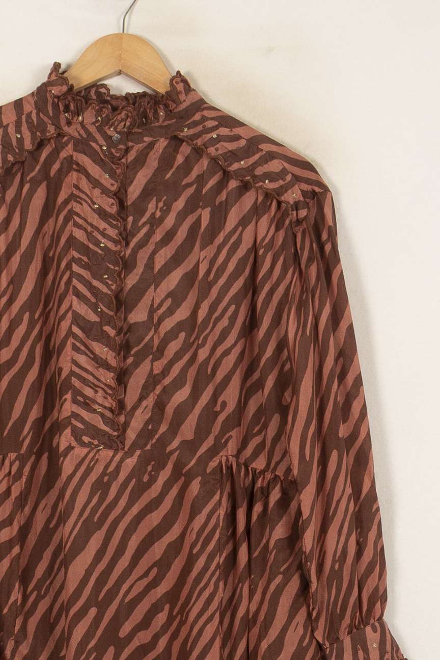 Robe Courte Marron et Rose - Taille S/36 de la marque Louise Misha | PARAD55002 - Vendu par Paradigme - Image 3
