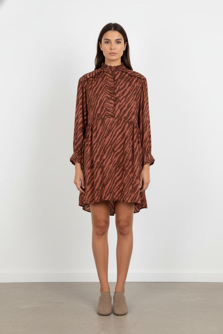 Robe Courte Marron et Rose - Taille S/36