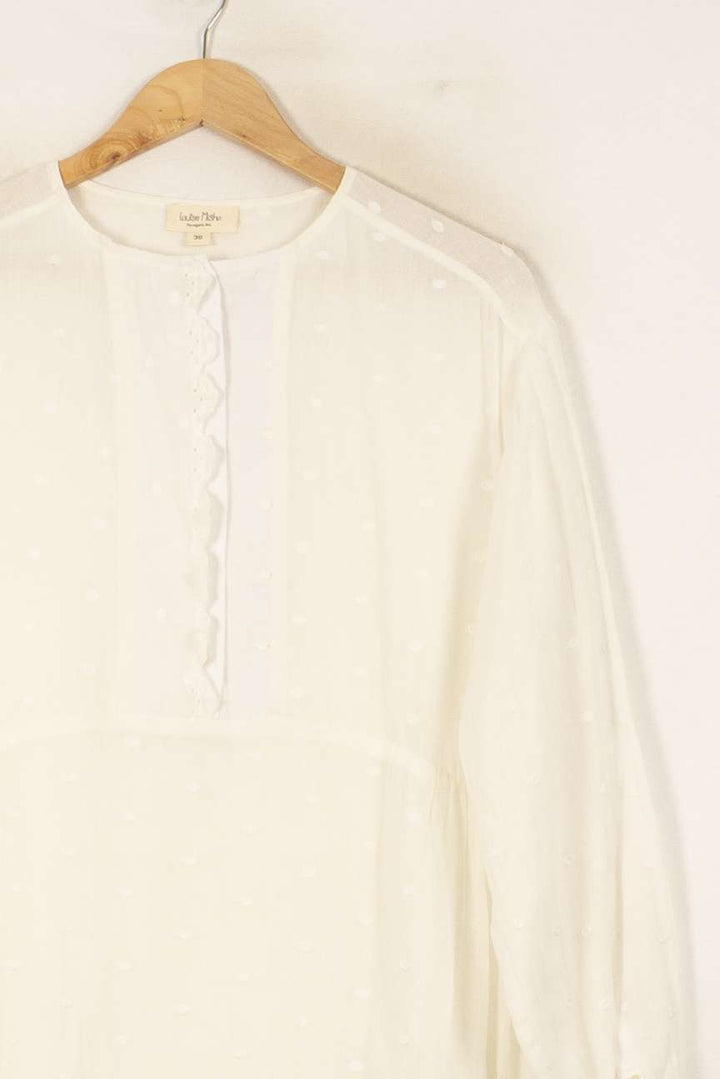 Robe Brodée Blanche - Taille S/36 de la marque Louise Misha | PARAD55016 - Vendu par Paradigme - Image 3