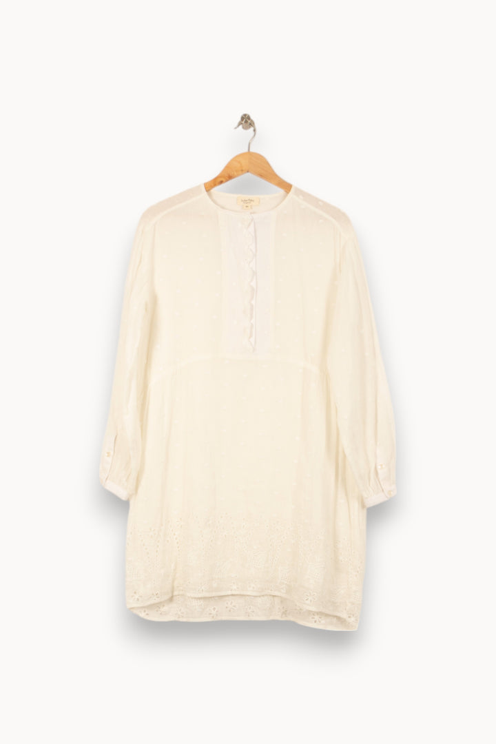 Robe Brodée Blanche - Taille S/36 de la marque Louise Misha | PARAD55016 - Vendu par Paradigme - Image 2