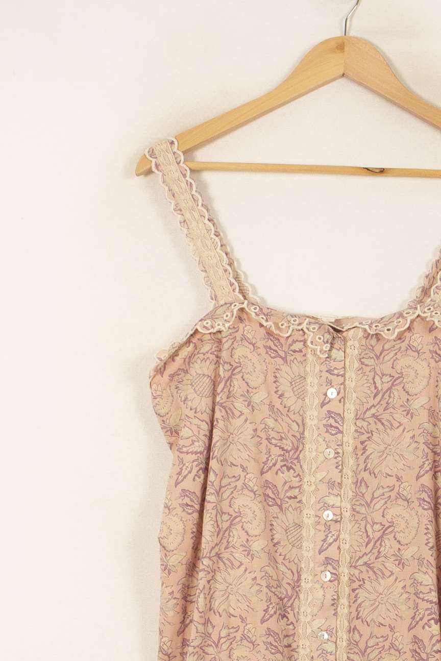 Robe Longue Rose et Beige - Taille S/36 de la marque Louise Misha | PARAD55017 - Vendu par Paradigme - Image 3
