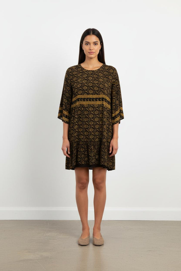 Robe Courte Noire et Jaune - Taille S/36