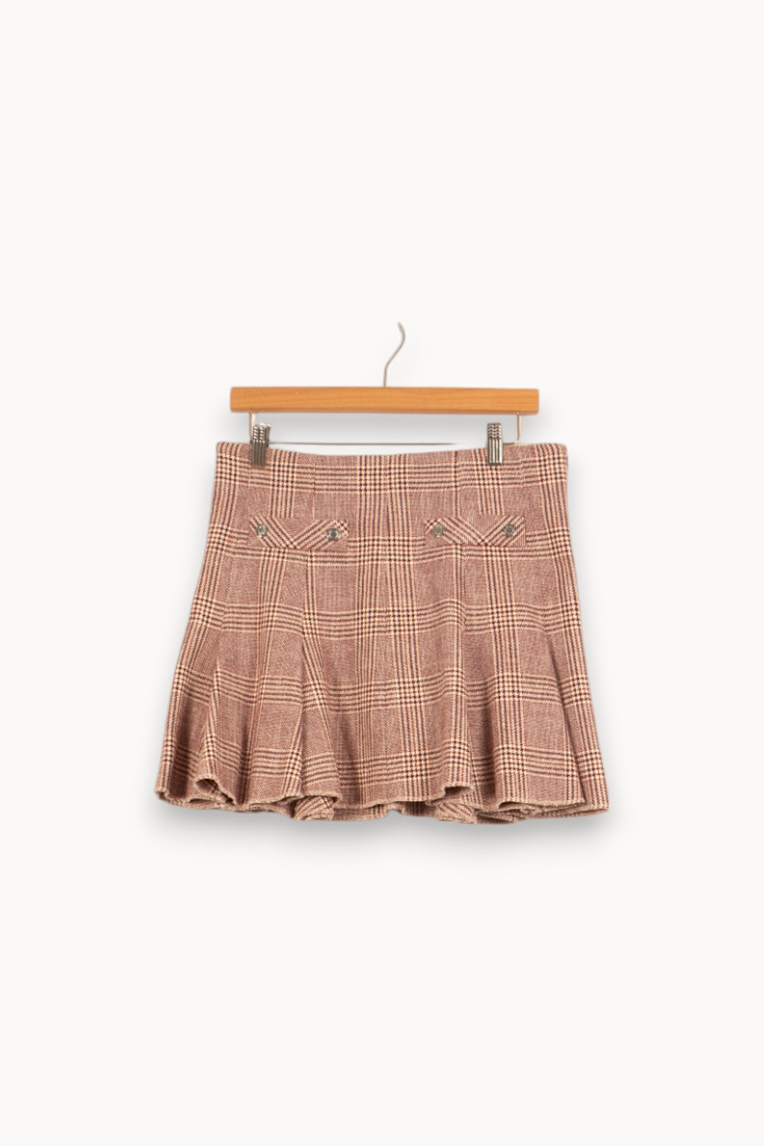 Jupe Plissée Carreaux Bordeaux et Beige - Taille L/40 de la marque Maje | PARAD55025 - Vendu par Paradigme - Image 2