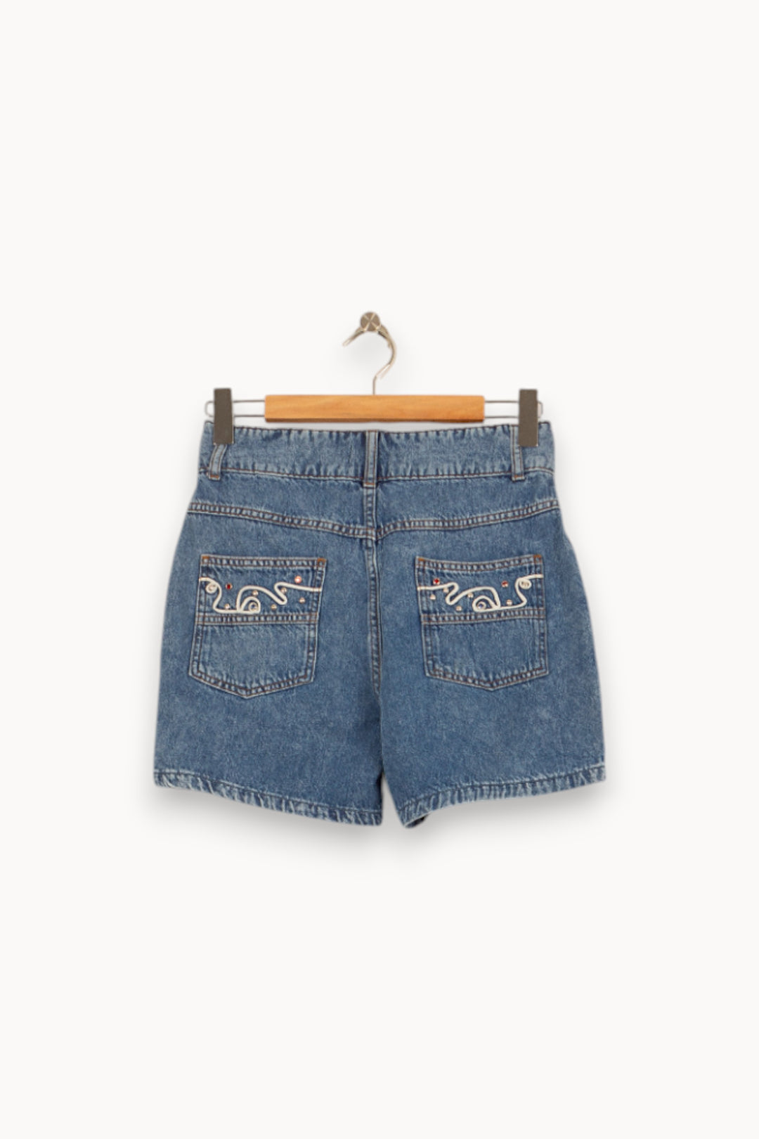 Short en Jean Bleu - Taille M/38 de la marque Claudie Pierlot | PARAD55028 - Vendu par Paradigme - Image 4