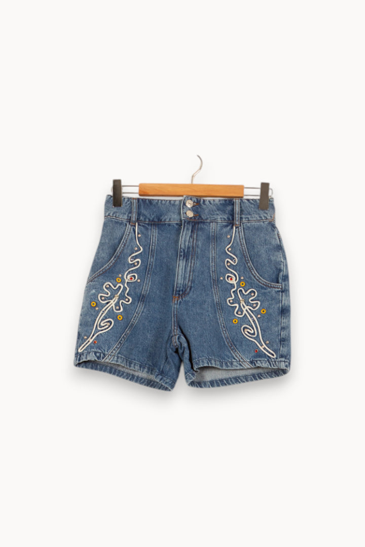 Short en Jean Bleu - Taille M/38 de la marque Claudie Pierlot | PARAD55028 - Vendu par Paradigme - Image 2