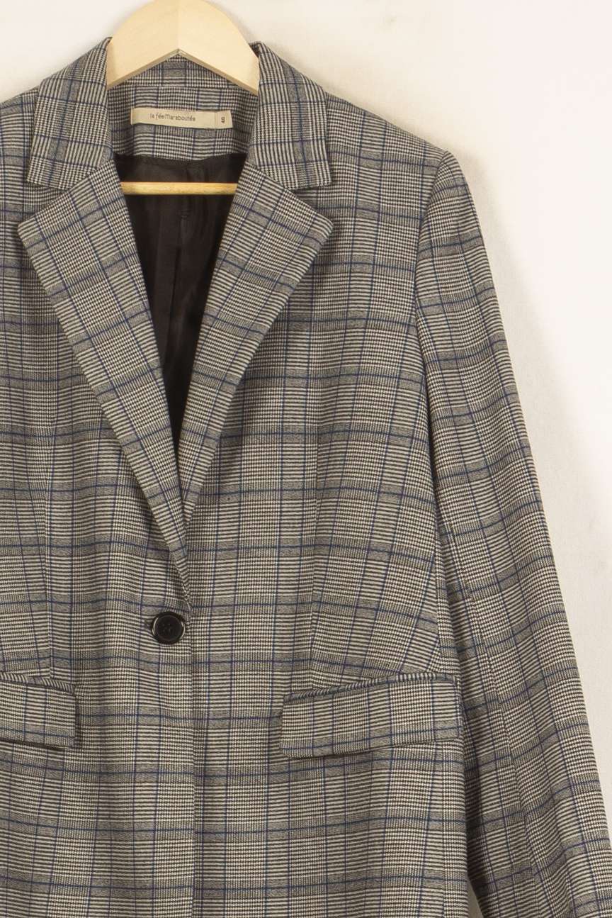 Blazer Beige et Bleu - Taille L/40 de la marque La Fée Maraboutée | PARAD55042 - Vendu par Paradigme - Image 3