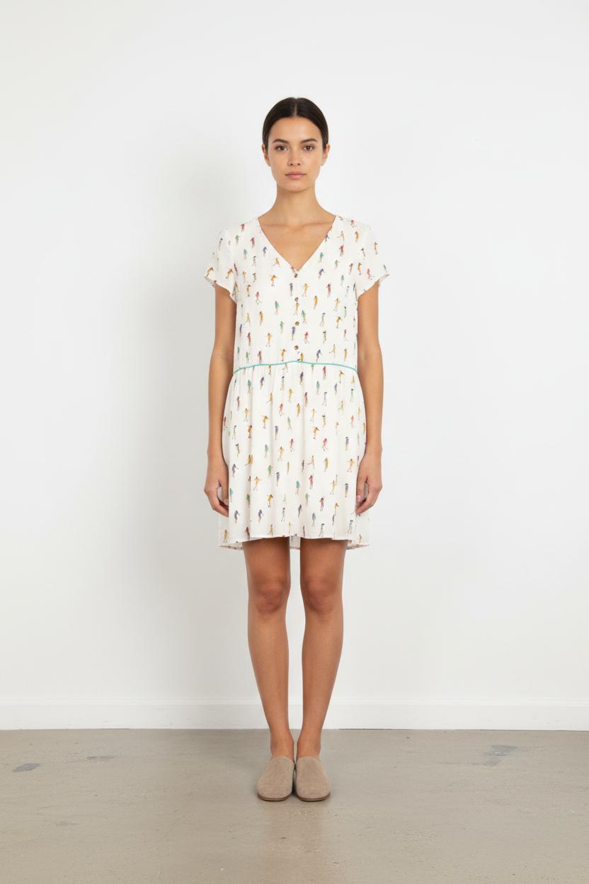 Robe Imprimée Blanche - Taille XS/34