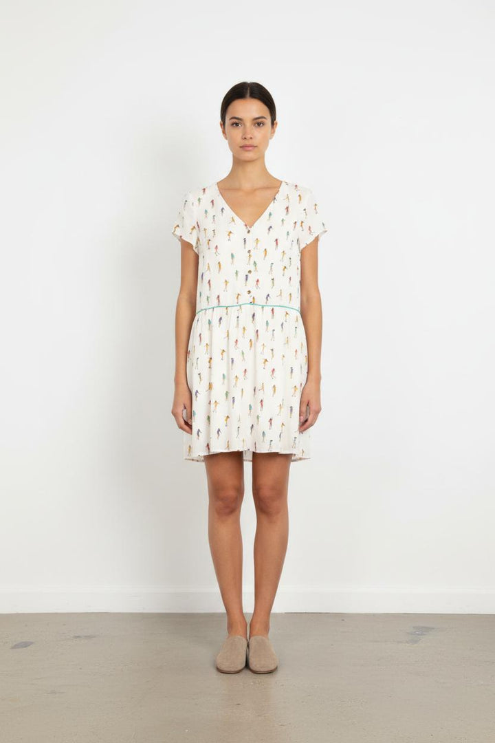 Robe Imprimée Blanche - Taille XS/34