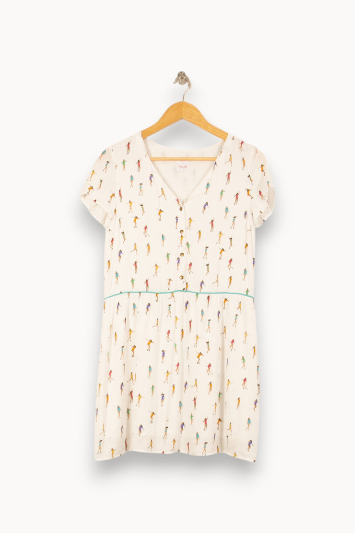 Robe Imprimée Blanche - Taille XS/34 de la marque Soi Paris | PARAD55063 - Vendu par Paradigme - Image 2