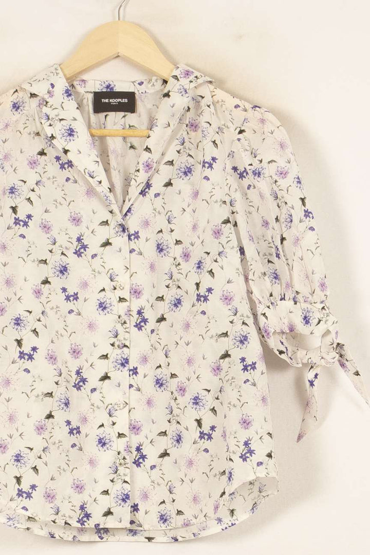 Blouse Écrue et Violette - Taille L/40 de la marque The Kooples | PARAD55070 - Vendu par Paradigme - Image 3